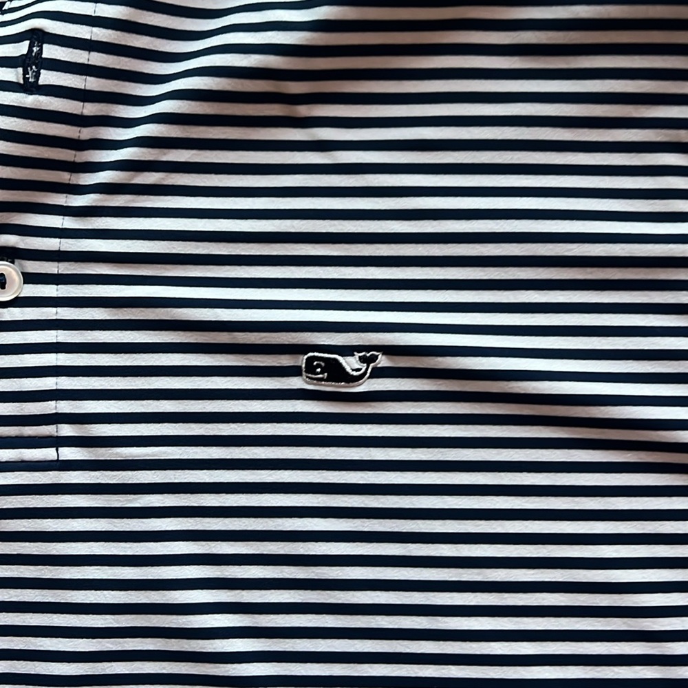 Men’s Vineyard Vines performance polo size L navy stripe - Picture 2 of 4